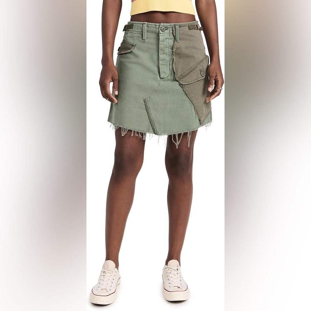 NWT | MOTHER Two-Tone Green Mini Skirt | SZ 33